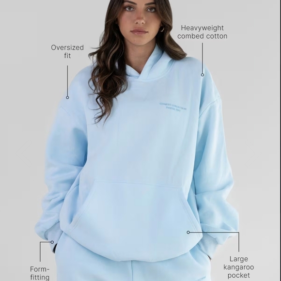 COMFRT Pastel Blue Women's Hoodie - Picture 2 of 9